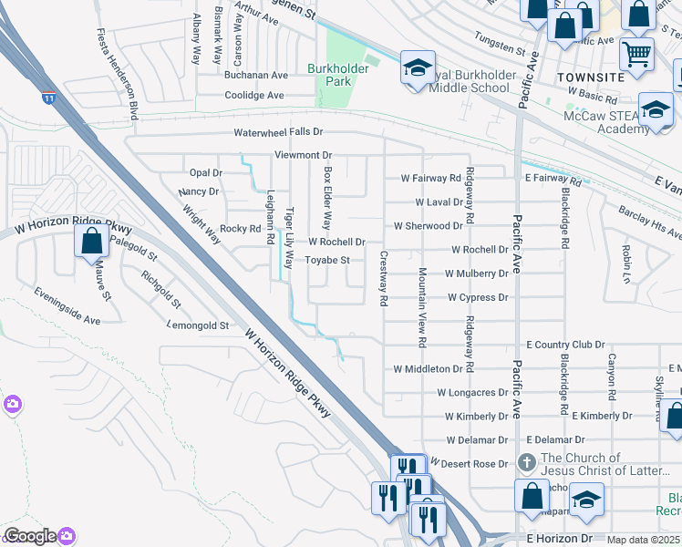 map of restaurants, bars, coffee shops, grocery stores, and more near 462 Mcbride Way in Henderson