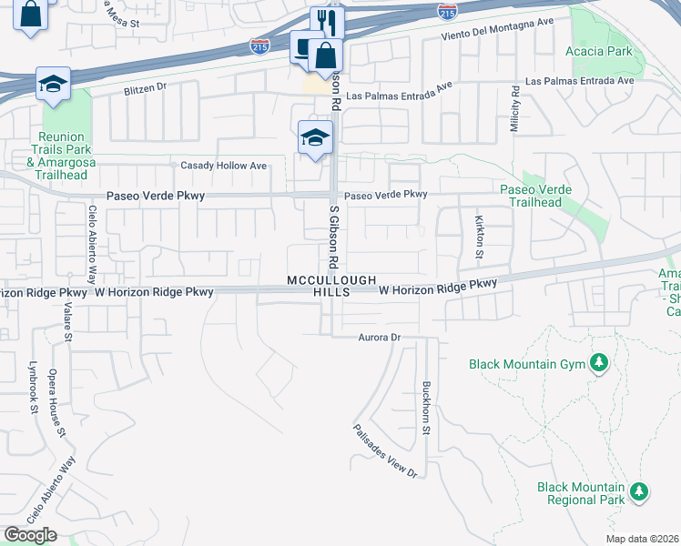 map of restaurants, bars, coffee shops, grocery stores, and more near 225 Piedmont Alps Street in Henderson