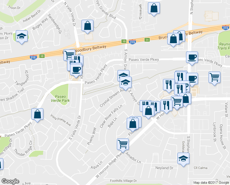 map of restaurants, bars, coffee shops, grocery stores, and more near 240 Living Springs Place in Henderson