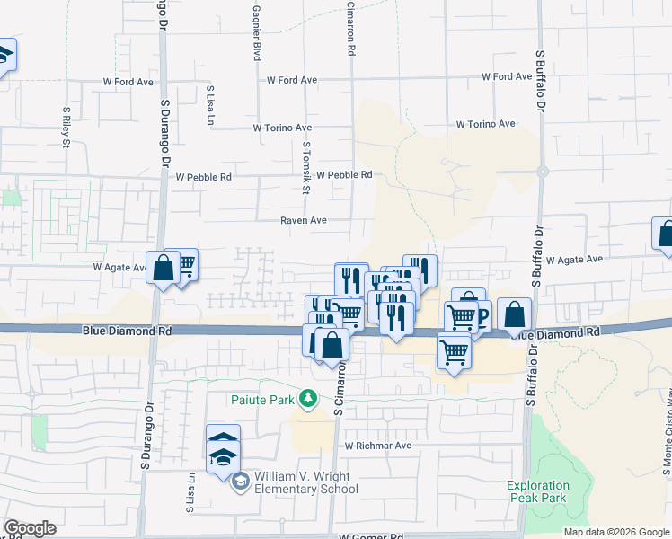 map of restaurants, bars, coffee shops, grocery stores, and more near 8222 Wuthering Heights Avenue in Las Vegas