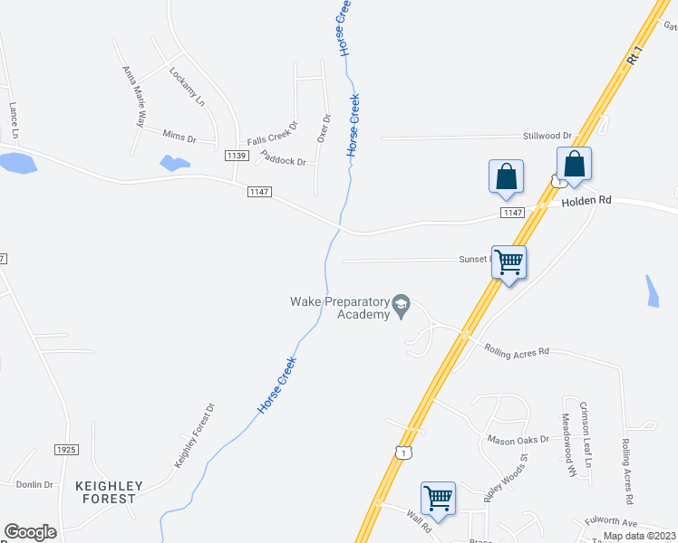 map of restaurants, bars, coffee shops, grocery stores, and more near 153 Sunset Drive in Youngsville