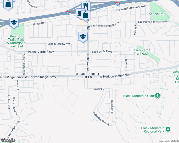 map of restaurants, bars, coffee shops, grocery stores, and more near 225 Piedmont Alps Street in Henderson