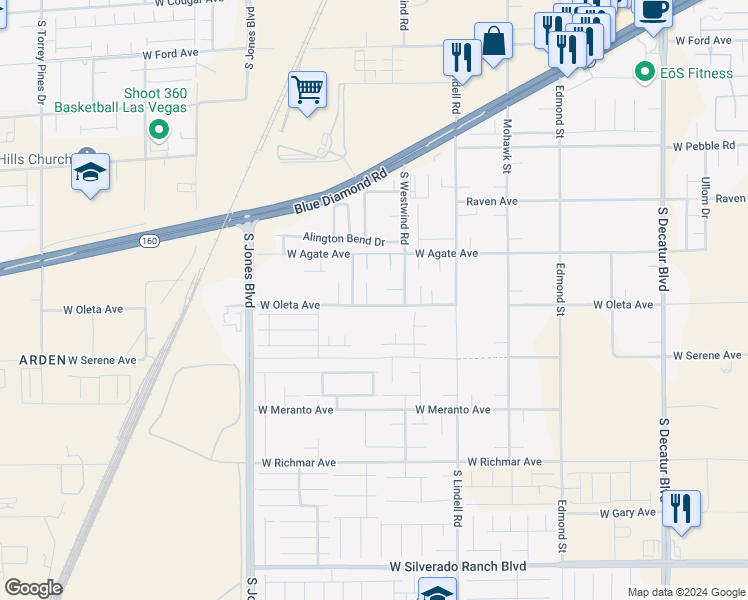 map of restaurants, bars, coffee shops, grocery stores, and more near in Las Vegas
