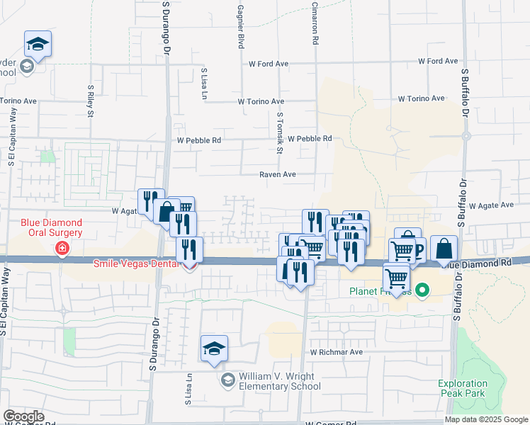 map of restaurants, bars, coffee shops, grocery stores, and more near 8324 Wuthering Heights Avenue in Las Vegas