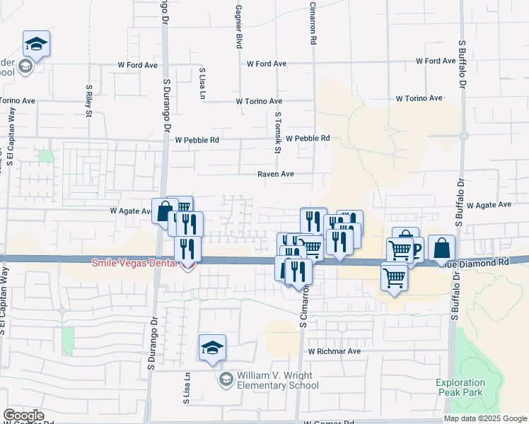 map of restaurants, bars, coffee shops, grocery stores, and more near 8320 Wuthering Heights Avenue in Las Vegas