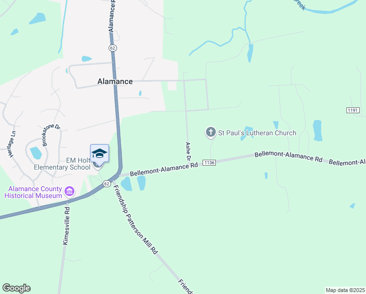 map of restaurants, bars, coffee shops, grocery stores, and more near 4617 Ashe Drive in Burlington