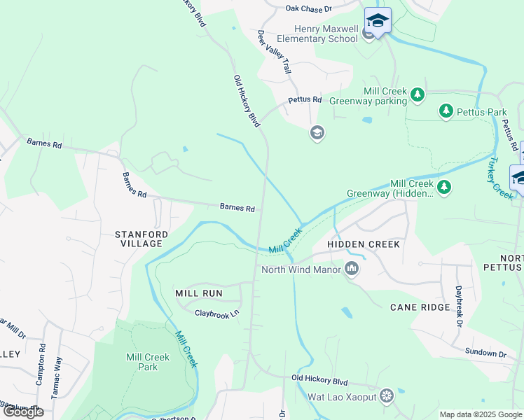 map of restaurants, bars, coffee shops, grocery stores, and more near Old Hickory Blvd & Barnes Rd in Nashville