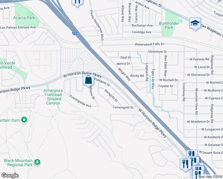 map of restaurants, bars, coffee shops, grocery stores, and more near 437 Palegold Street in Henderson