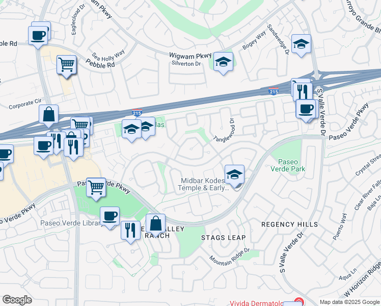 map of restaurants, bars, coffee shops, grocery stores, and more near 35 Staghorn Street in Henderson