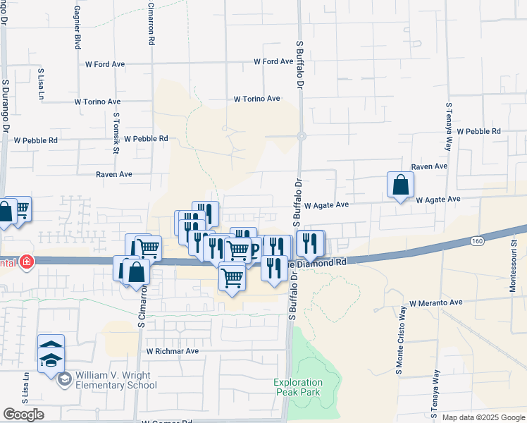 map of restaurants, bars, coffee shops, grocery stores, and more near 7896 Together Avenue in Las Vegas