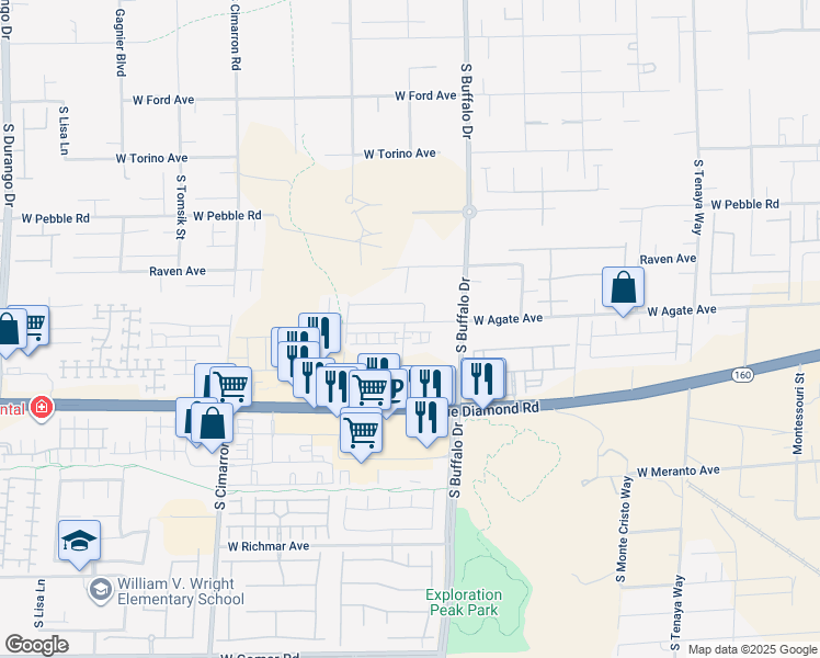 map of restaurants, bars, coffee shops, grocery stores, and more near 7896 Together Avenue in Las Vegas
