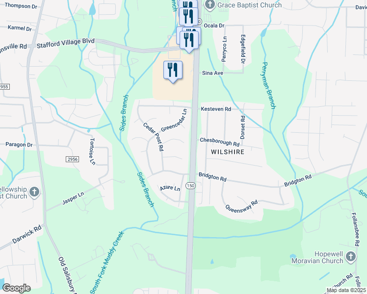 map of restaurants, bars, coffee shops, grocery stores, and more near 1928 Graywood Court in Winston-Salem