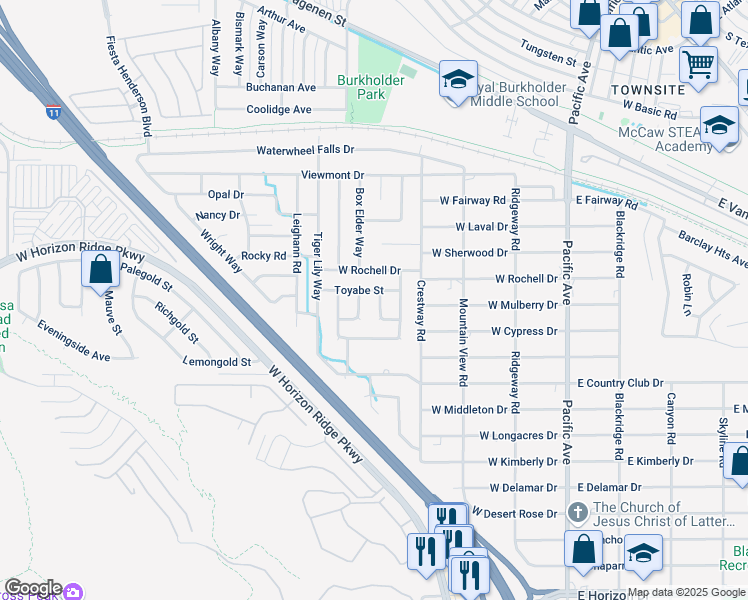 map of restaurants, bars, coffee shops, grocery stores, and more near 462 Mcbride Way in Henderson