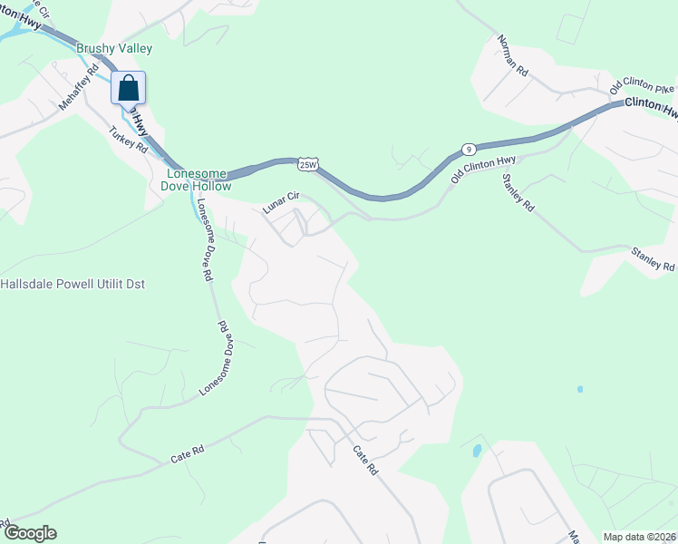 map of restaurants, bars, coffee shops, grocery stores, and more near 102 Gray Dove Lane in Powell