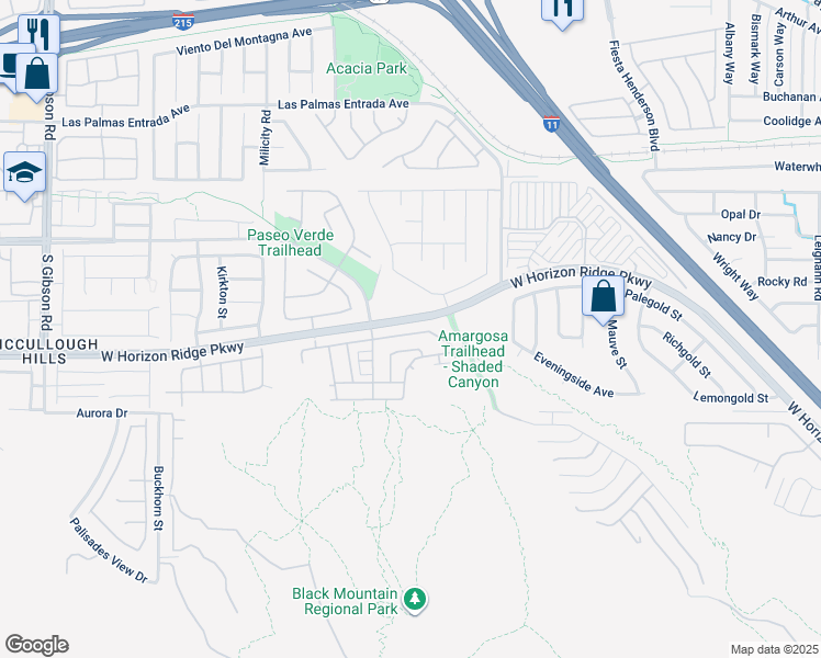 map of restaurants, bars, coffee shops, grocery stores, and more near 672 Solitude Point Avenue in Henderson