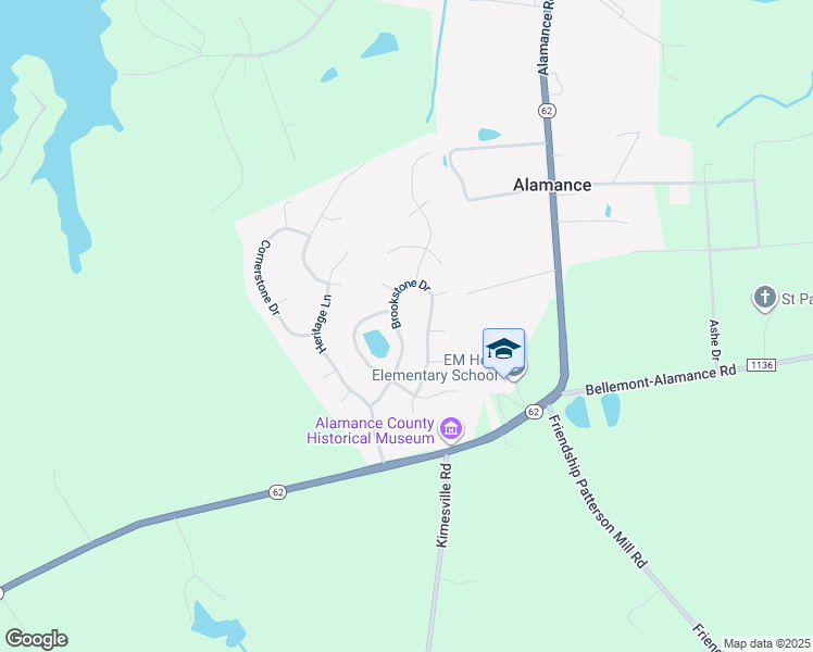 map of restaurants, bars, coffee shops, grocery stores, and more near 3412 Brookstone Drive in Burlington