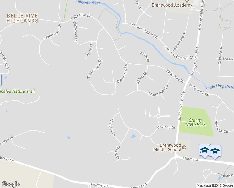 map of restaurants, bars, coffee shops, grocery stores, and more near 561 Turtle Creek Drive in Brentwood