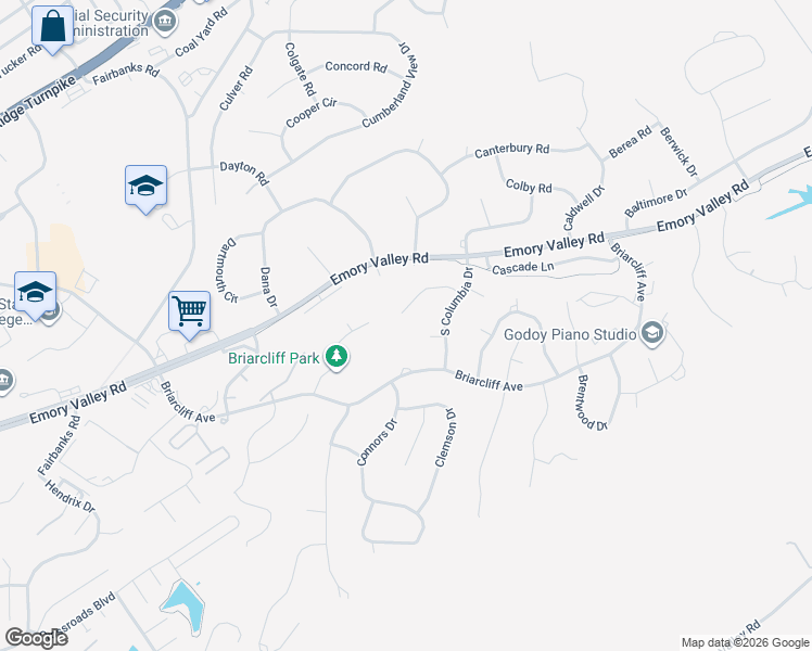 map of restaurants, bars, coffee shops, grocery stores, and more near 111 Cypress Lane in Oak Ridge