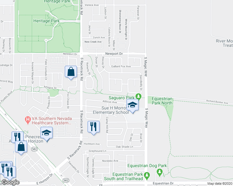 map of restaurants, bars, coffee shops, grocery stores, and more near 1117 Devon Downs Avenue in Henderson