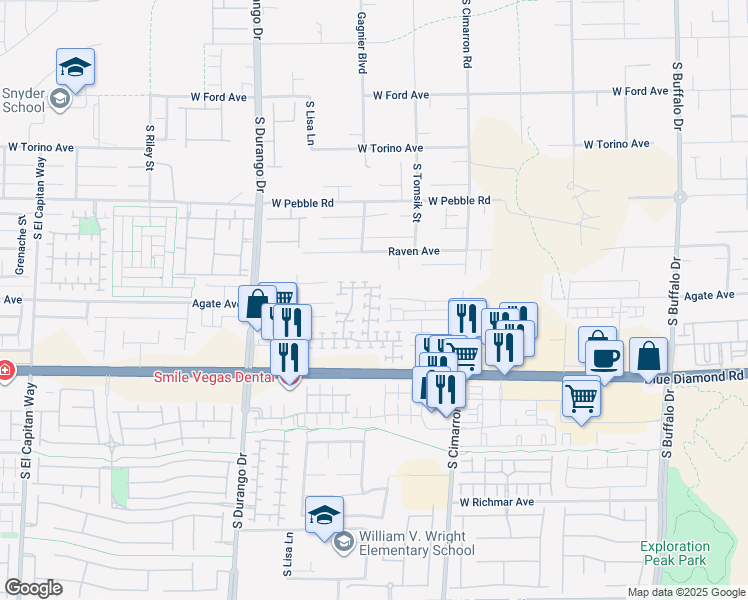 map of restaurants, bars, coffee shops, grocery stores, and more near 9108 Mount Wilson Street in Las Vegas