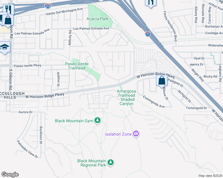 map of restaurants, bars, coffee shops, grocery stores, and more near 675 Solitude Point Avenue in Henderson