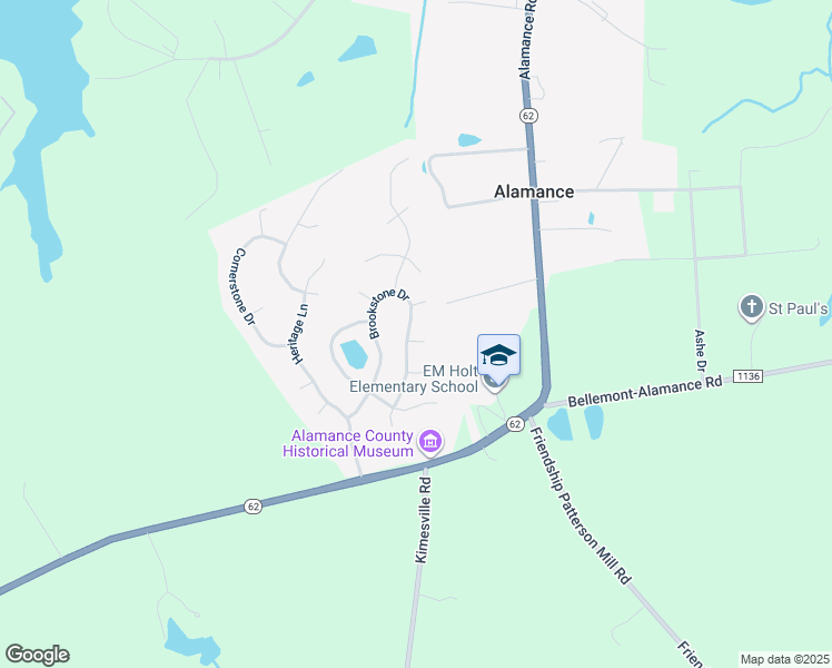 map of restaurants, bars, coffee shops, grocery stores, and more near 3205 Brookstone Drive in Burlington