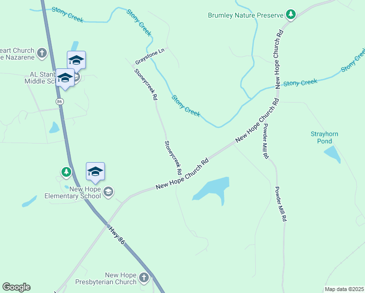 map of restaurants, bars, coffee shops, grocery stores, and more near 4020 Stoneycreek Road in Chapel Hill