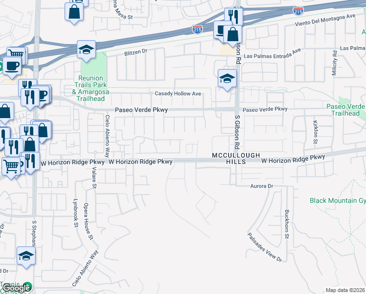 map of restaurants, bars, coffee shops, grocery stores, and more near 202 South Rolling Desert Street in Henderson
