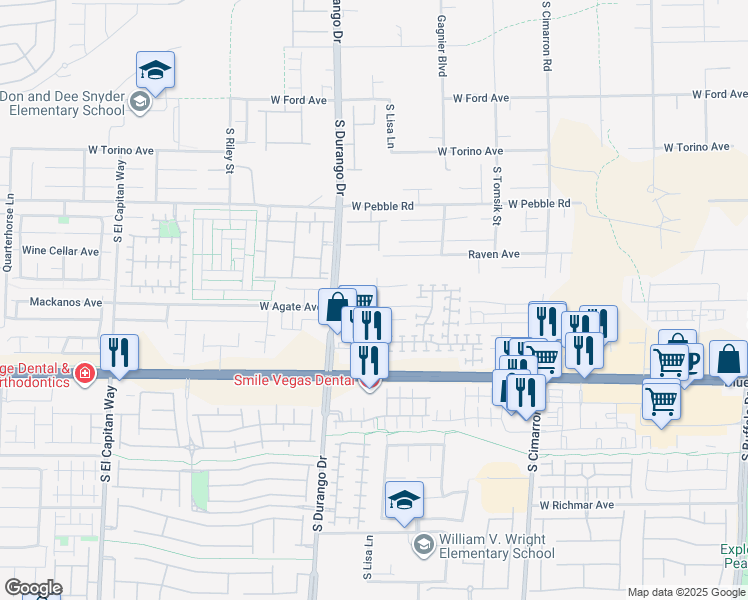 map of restaurants, bars, coffee shops, grocery stores, and more near 8498 Alberta Falls Avenue in Las Vegas