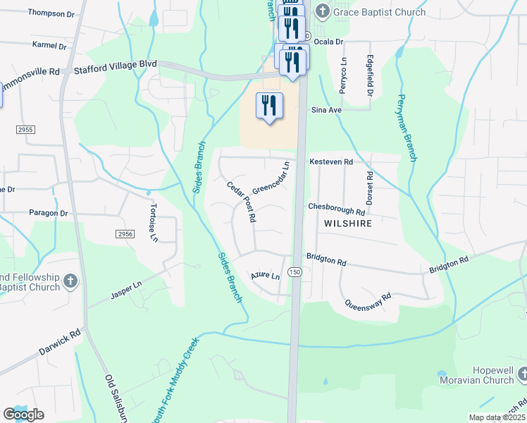 map of restaurants, bars, coffee shops, grocery stores, and more near 1908 Graywood Court in Winston-Salem