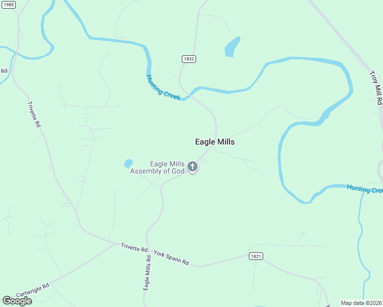 map of restaurants, bars, coffee shops, grocery stores, and more near 601 Eagle Mills Road in Hamptonville