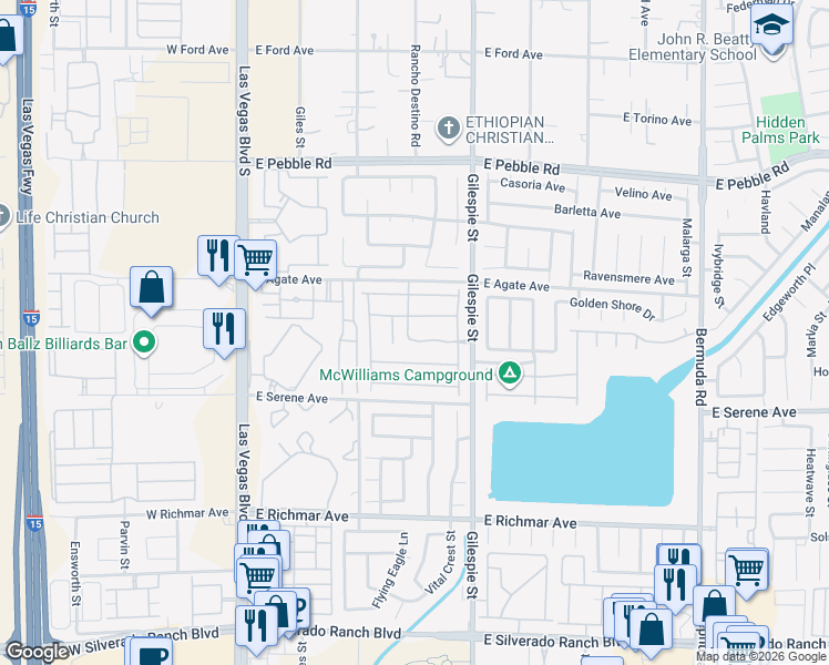 map of restaurants, bars, coffee shops, grocery stores, and more near 9184 Long Island Street in Las Vegas