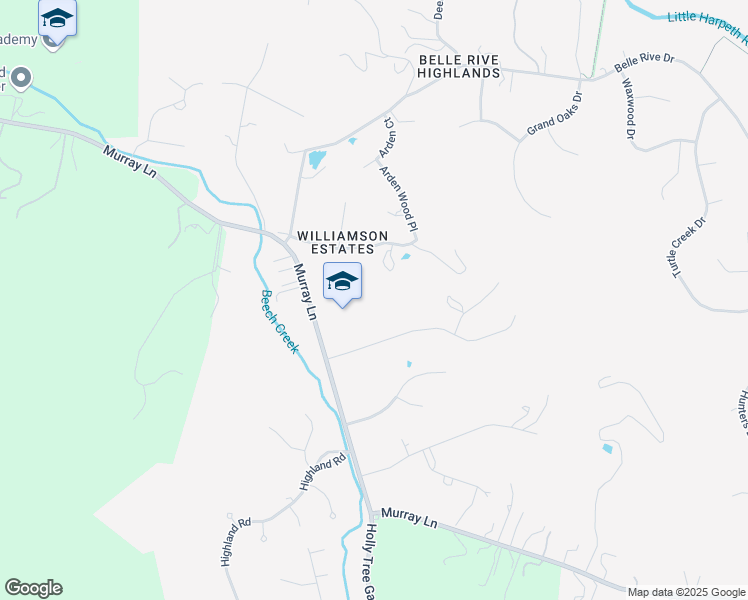 map of restaurants, bars, coffee shops, grocery stores, and more near 6430 Murray Lane in Brentwood