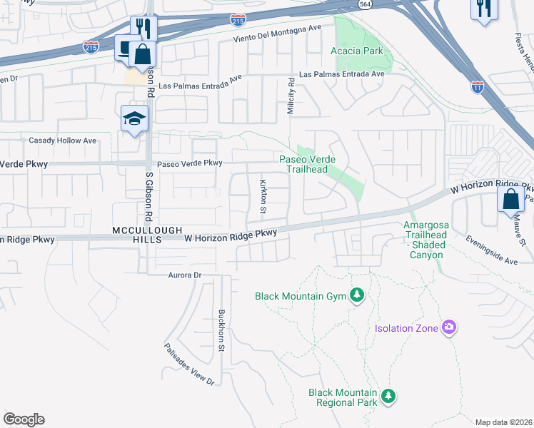 map of restaurants, bars, coffee shops, grocery stores, and more near 176 Kirkton Street in Henderson