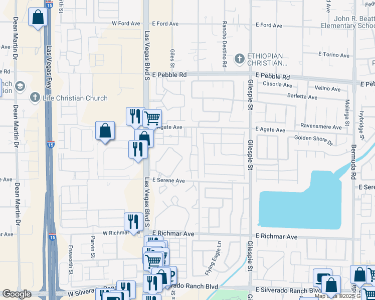 map of restaurants, bars, coffee shops, grocery stores, and more near in Las Vegas