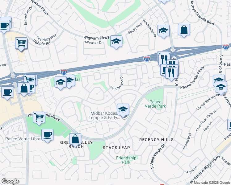 map of restaurants, bars, coffee shops, grocery stores, and more near 1948 Flagstone Ranch Lane in Henderson