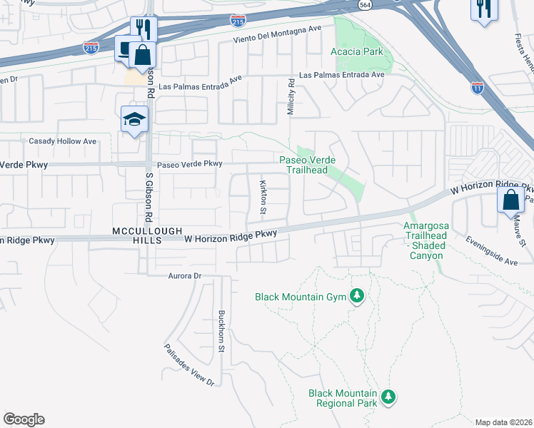 map of restaurants, bars, coffee shops, grocery stores, and more near 176 Kirkton Street in Henderson