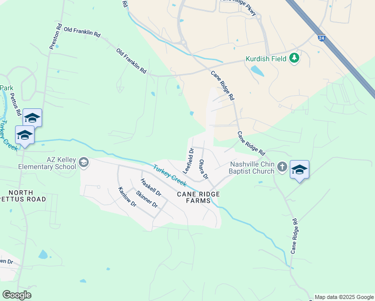map of restaurants, bars, coffee shops, grocery stores, and more near 2033 Leefield Drive in Nashville