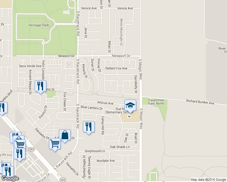map of restaurants, bars, coffee shops, grocery stores, and more near 1120 Devon Downs Avenue in Henderson