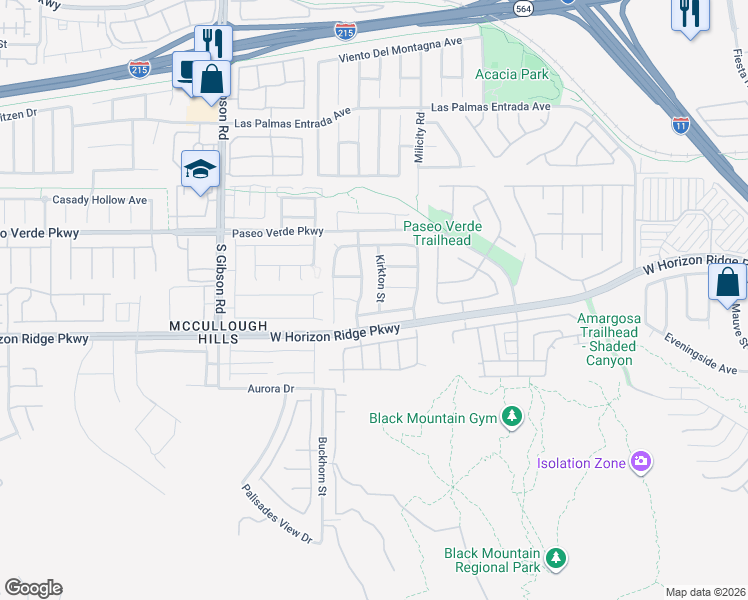 map of restaurants, bars, coffee shops, grocery stores, and more near 173 Kirkton Street in Henderson