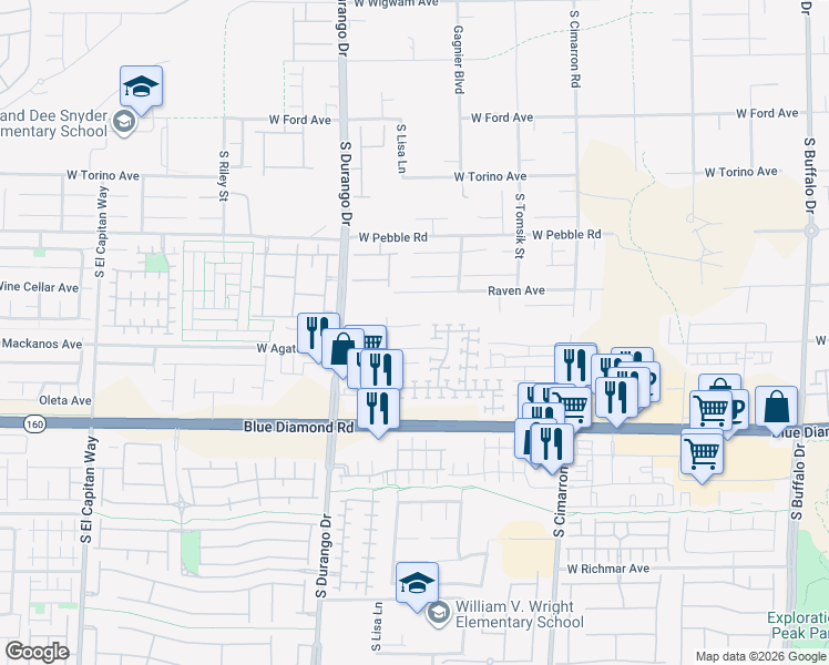 map of restaurants, bars, coffee shops, grocery stores, and more near 8473 Balfour Meadows Avenue in Las Vegas