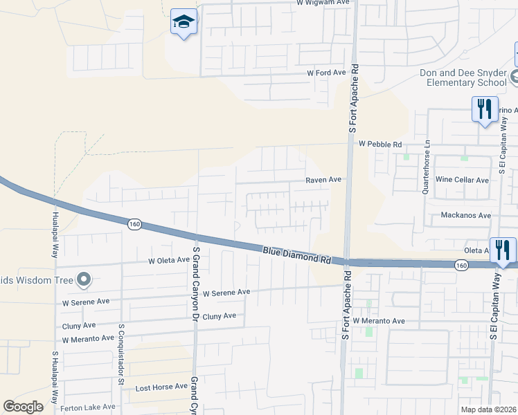 map of restaurants, bars, coffee shops, grocery stores, and more near 9642 Volk Avenue in Las Vegas