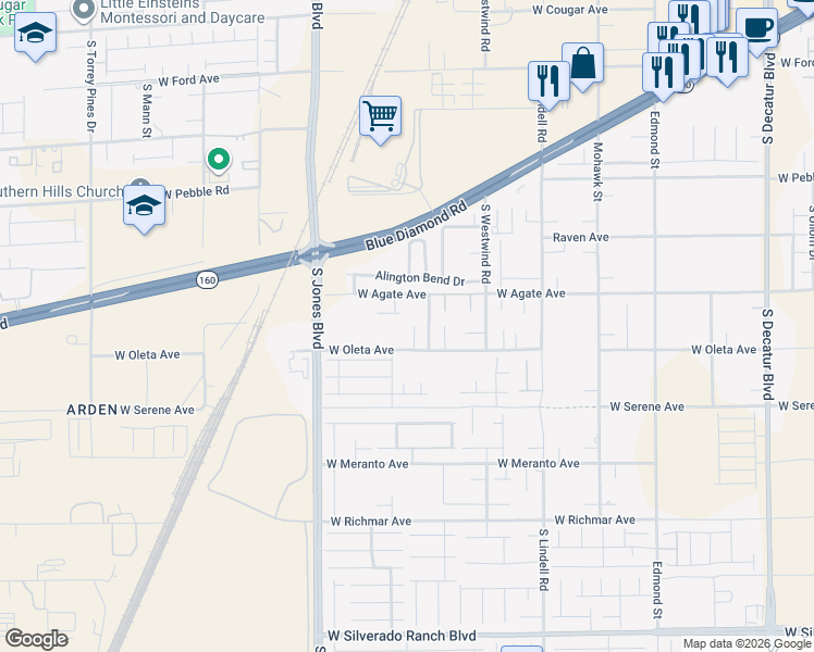 map of restaurants, bars, coffee shops, grocery stores, and more near 9206 Midnight Cellars Street in Las Vegas