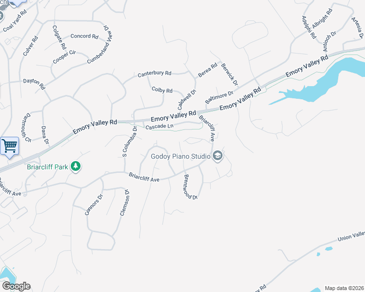 map of restaurants, bars, coffee shops, grocery stores, and more near 124 Brandeis Lane in Oak Ridge