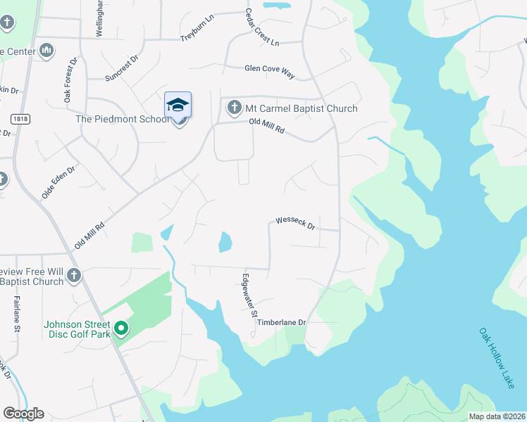 map of restaurants, bars, coffee shops, grocery stores, and more near 3833 Wesseck Drive in High Point