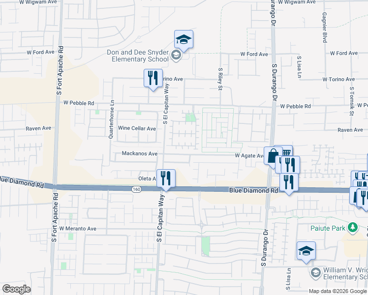 map of restaurants, bars, coffee shops, grocery stores, and more near 8937 Appellation Avenue in Las Vegas