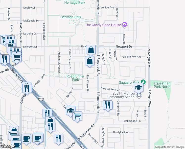 map of restaurants, bars, coffee shops, grocery stores, and more near 991 Ridge Path Avenue in Henderson