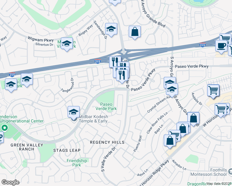 map of restaurants, bars, coffee shops, grocery stores, and more near 1812 Stablegate Avenue in Henderson