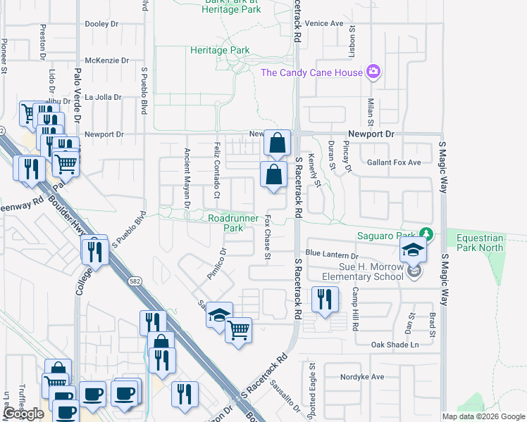 map of restaurants, bars, coffee shops, grocery stores, and more near 854 Azuelo Court in Henderson