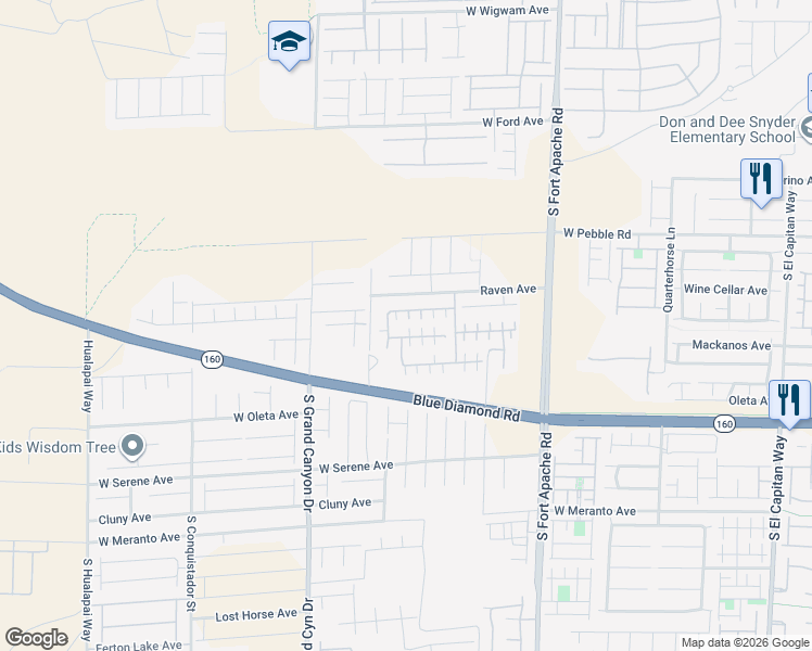 map of restaurants, bars, coffee shops, grocery stores, and more near 9634 Volk Avenue in Las Vegas